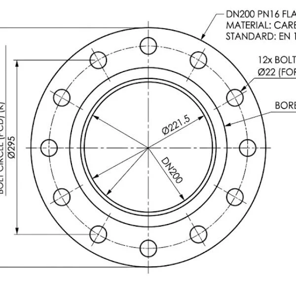 Dn 200 pn 16 flange dimensions là gì?