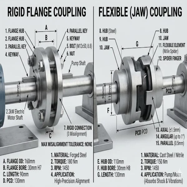 Rigid flange coupling