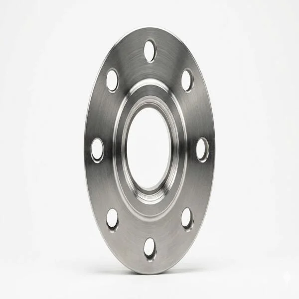 Stainless steel flange with holes in it
