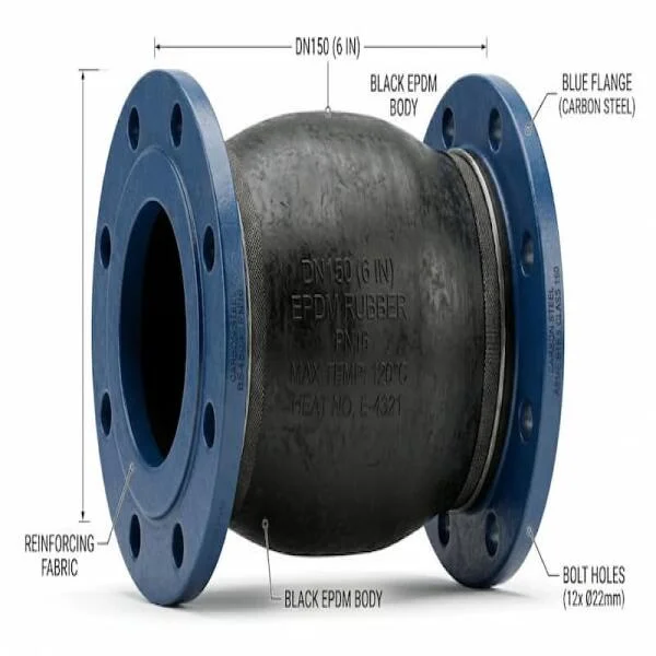 Khớp Nối Mềm DN150 Là Gì? Giải Pháp Chống Rung Và Bảo Vệ Đường Ống Tối Ưu