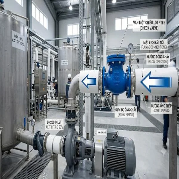 PTFE Lined Check Valve: Cấu Tạo, Báo Giá Và Hướng Dẫn Lựa Chọn Chuẩn Kỹ Thuật