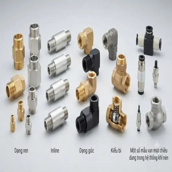 Các loại van 1 chiều khí nén phổ biến và hướng dẫn chọn mua chuẩn kỹ thuật