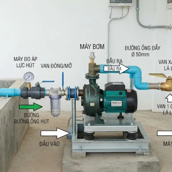 Đầu vào và đầu ra của máy bơm nước là gì?