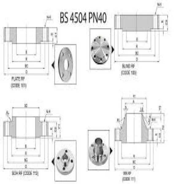BS4504 flange dimensions