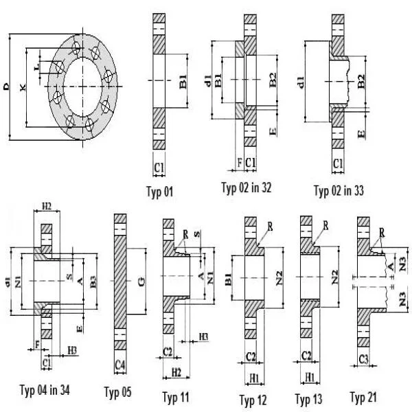 DN50 pn16 flange dimensions
