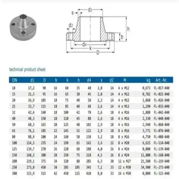Kích thước Flange PN16 - Một cái nhìn chi tiết