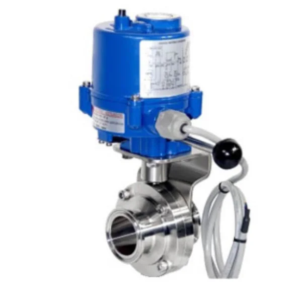 donjoy-food-grade-stainless-steel-clamped-type-electric-sanitary-butterfly-valve-picture-1