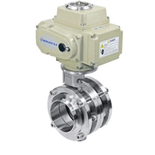 donjoy-food-grade-stainless-steel-clamped-type-electric-sanitary-butterfly-valve-picture-2