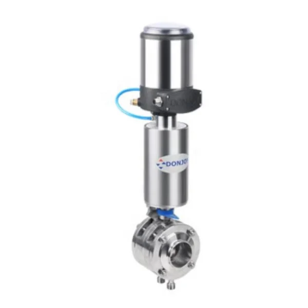 donjoy-ss304-and-ss316l-stainless-steel-sanitary-double-mixing-proof-butterfly-valve-with-positioner-picture-1