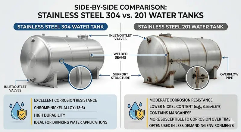 Giới thiệu về thông số bồn nước inox 304