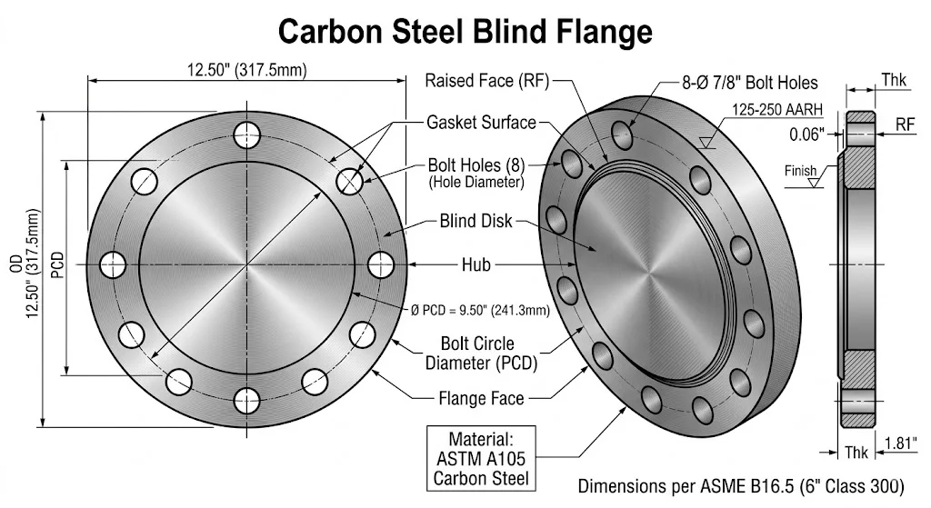 Ứng dụng Carbon steel blind flanges