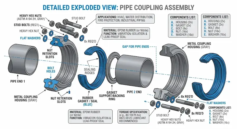 Phân loại Cùm nối ống nước