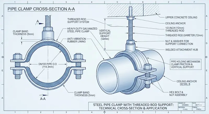 Cấu tạo cùm ống thép