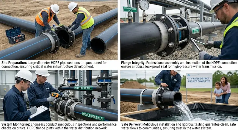 Hình ảnh minh hoạ giới thiệu về phân loại đầu nối mặt bích hdpe