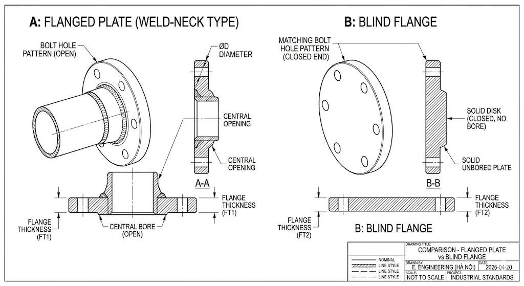 Thông số Flanged plate