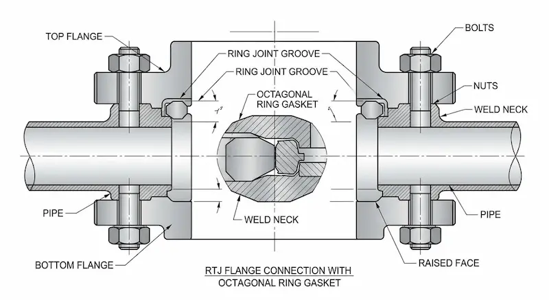 Nguyên lý hoạt động Flanges rtj