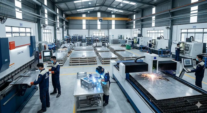 Hình ảnh minh hoạ về gia công cơ khí inox