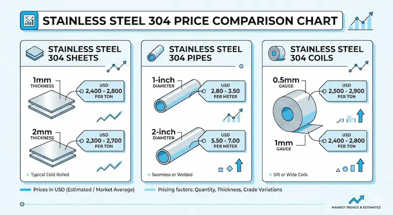 Hình ảnh minh hoạ về ứng dụng của giá vật liệu inox 304