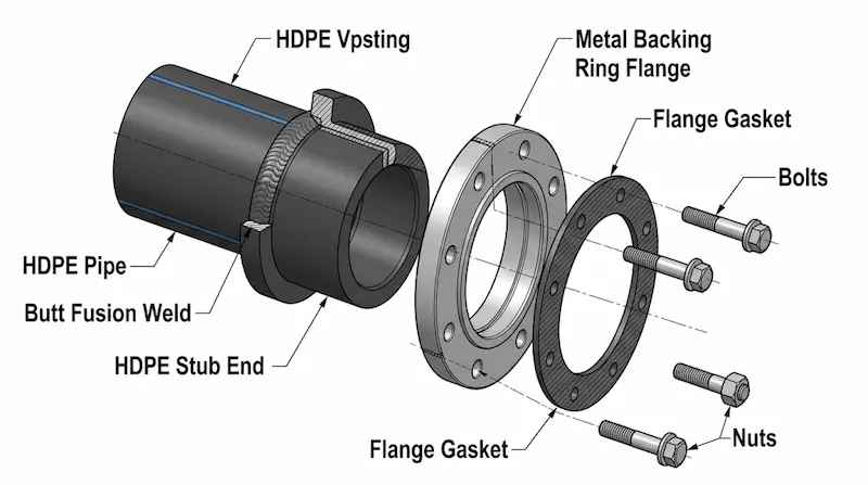 GIới thiệu về thông số HDPE stub end flange