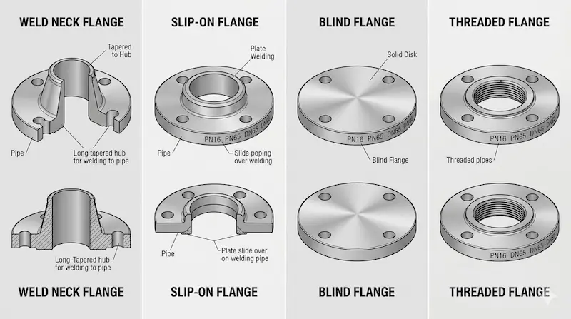 Thông số Mặt bích inox dn65