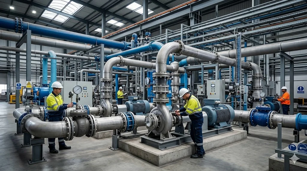 Ứng dụng Mặt bích máy bơm