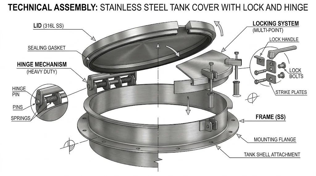 Ứng dụng Nắp bể nước inox