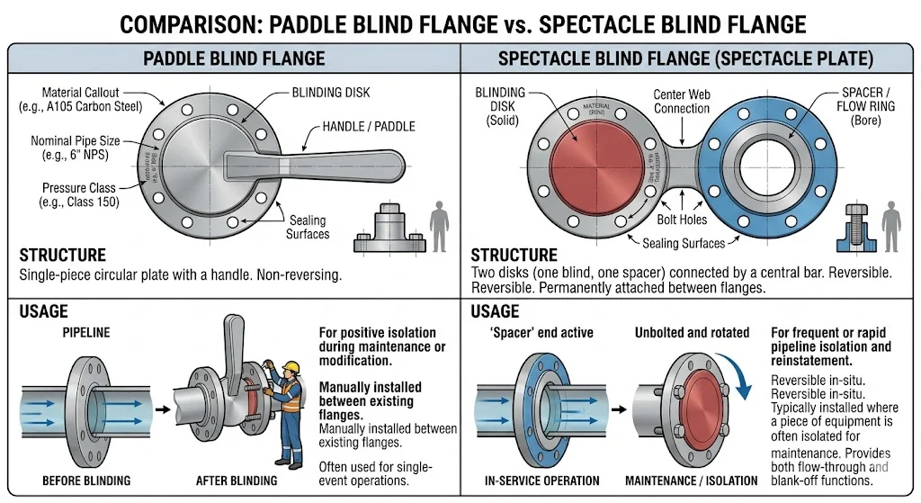 Ứng dụng Paddle blind flange