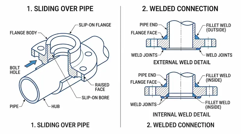 HÌnh ảnh minh hoạ về slip on flange là gì
