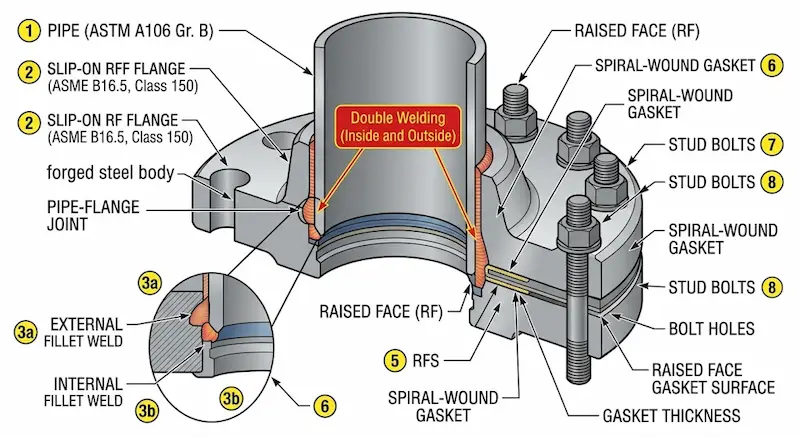 Phân loại Slip on rf flange