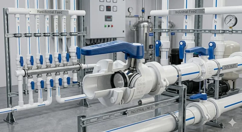 white plastic ball valve with blue handle (2)
