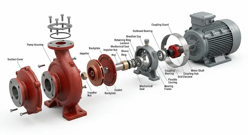Giới thiệu về cấu tạo chi tiết của máy bơm