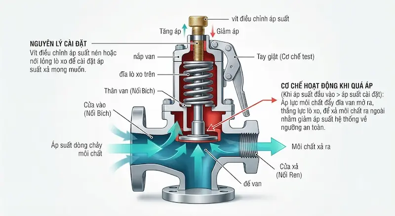 Thông số chi tiết quan trọng của van an toàn
