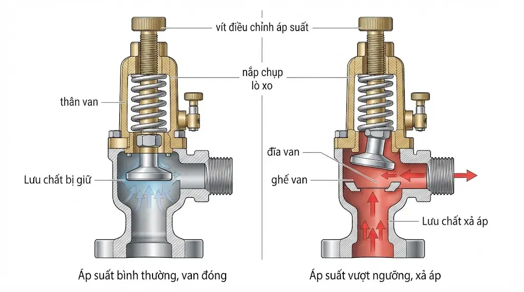 Phân tích các yếu tố cấu tạo nên van an toàn