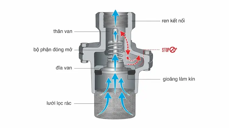 Các thông số kỹ thuật quan trọng của van chân hút 114
