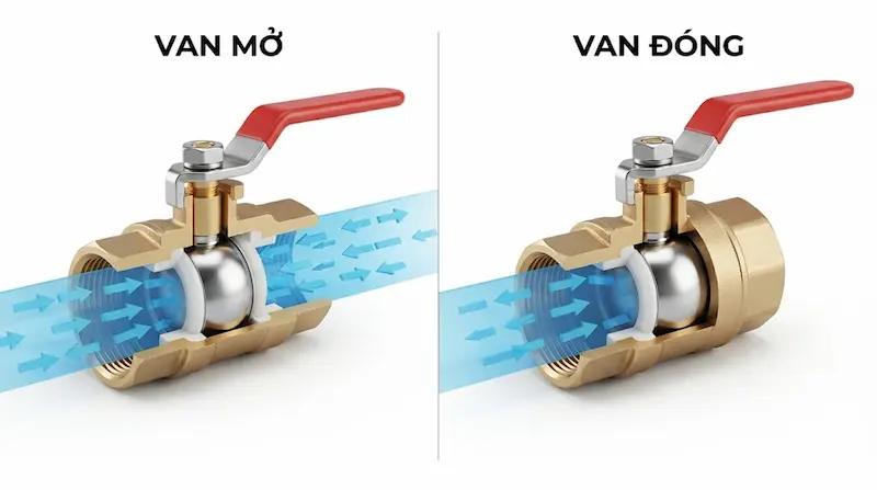 Nguyên lý hoạt động bên trong của van khóa nước