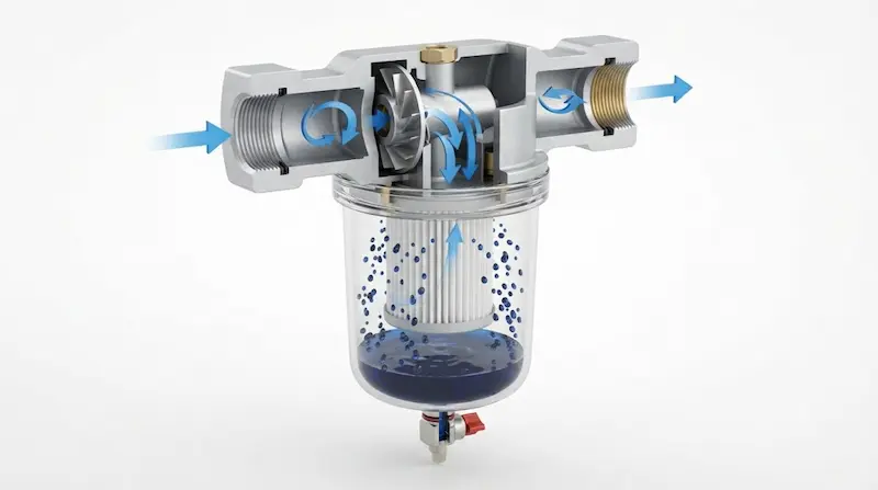 Cấu tạo nguyên lý hoạt động của van tách nước