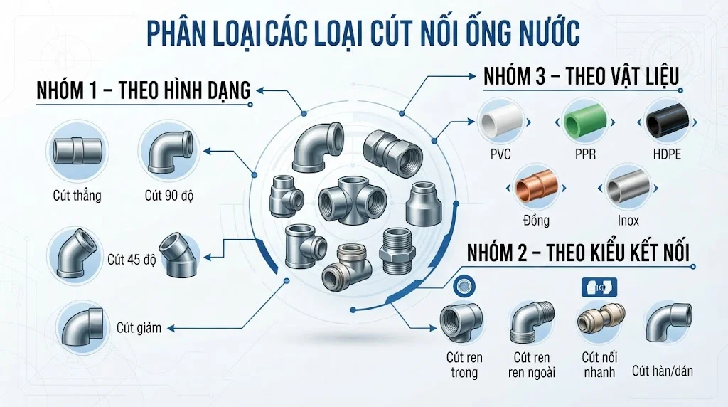 Ứng dụng thực tế của các loại cút nối