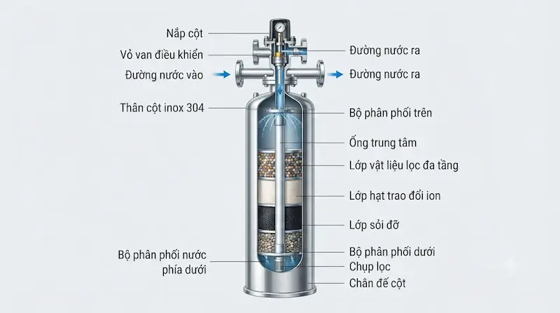 Cấu tạo và nguyên lý hoạt động của cột lọc