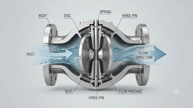 Nguyên lý hoạt động của van một chiều