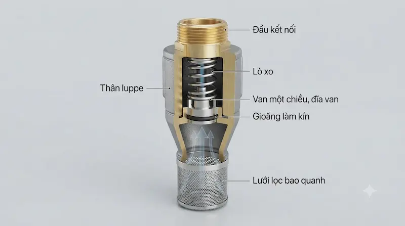 Cấu tạo và nguyên lý hoạt động của van một chiều