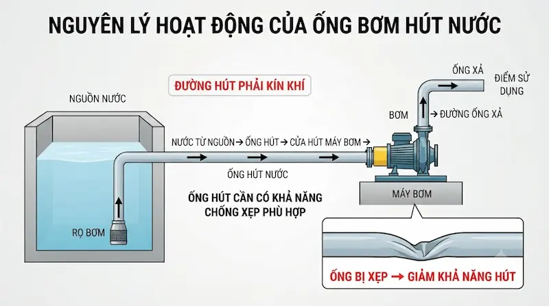 Nguyên lý hoạt động của ống bơm