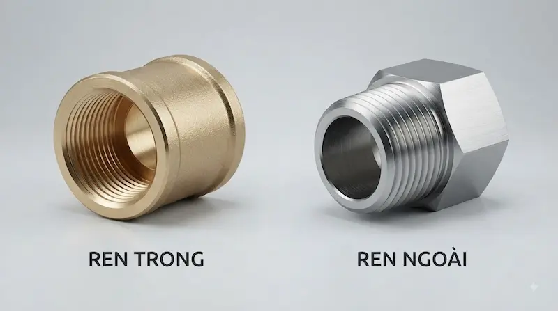 Sự khác biệt giữa ren trong và ren ngoài