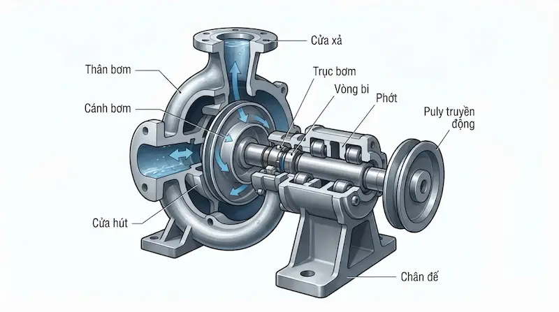 Nguyên lý hoạt động của sên bơm nước