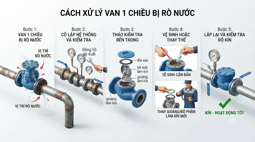 Cách xử lý khi van bị rò nước
