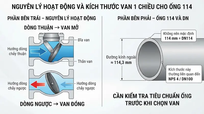 Nguyên lý hoạt động của van 1 chiều