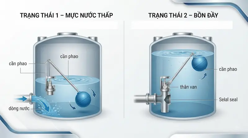 Cấu tạo và nguyên lý hoạt động của van cơ tự ngắt