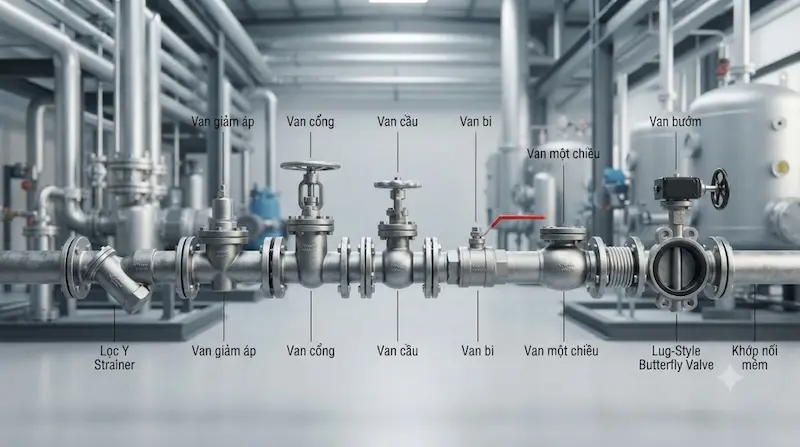 Giới thiệu chi tiết về van công nghiệp và các thiết bị đường ống