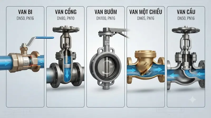 Nguyên lý hoạt động của các loại van nước