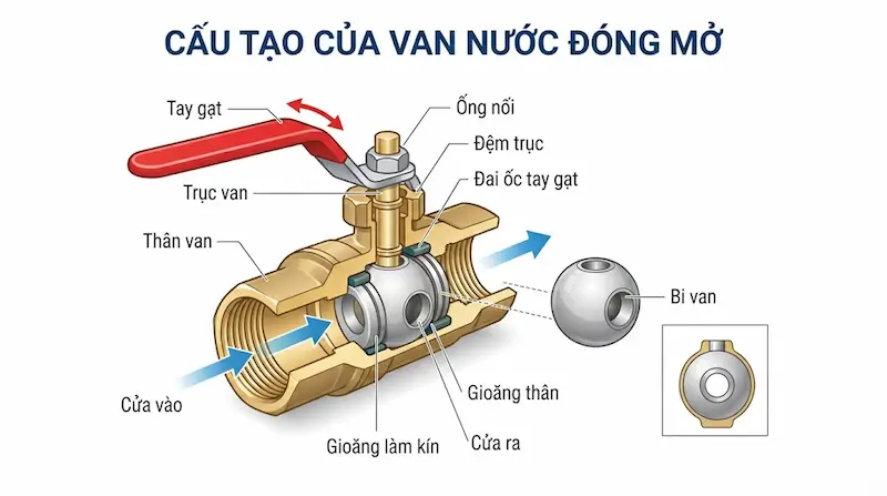 Nguyên lý hoạt động của van nước