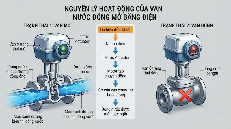 Nguyên lý hoạt động của van nước đóng mở